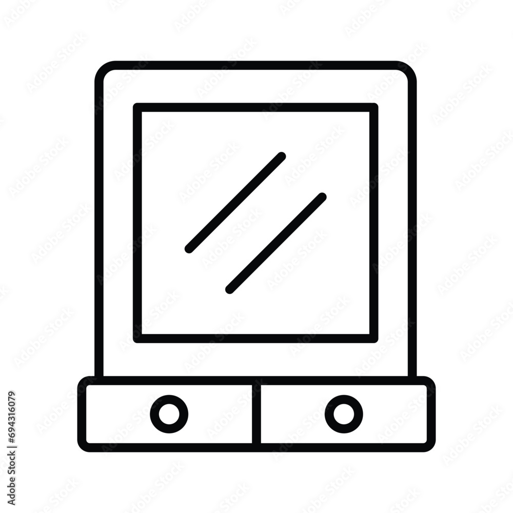 An icon of vanity mirror, trendy barber accessories vector design An icon of vanity mirror, trendy barber accessories vector design