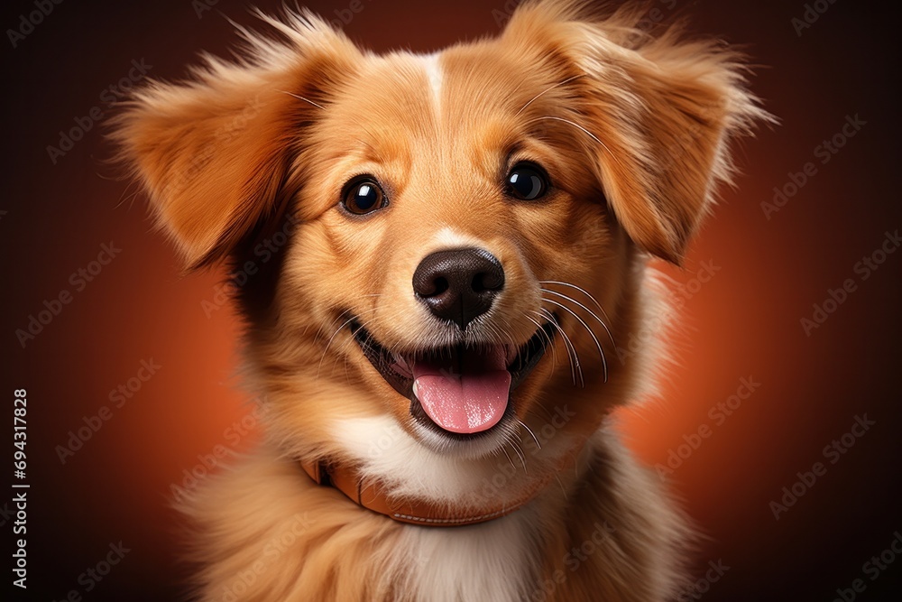 portrait of cute smiling happy puppy