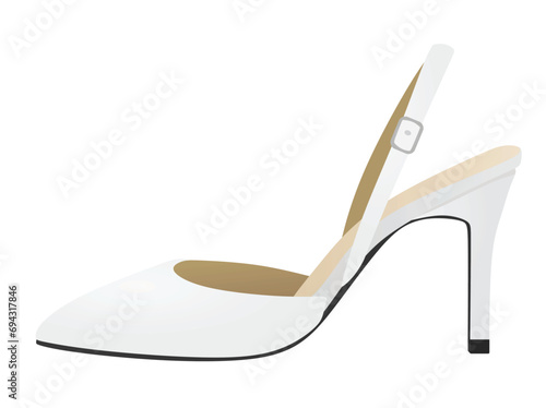 White sandal. vector illustration