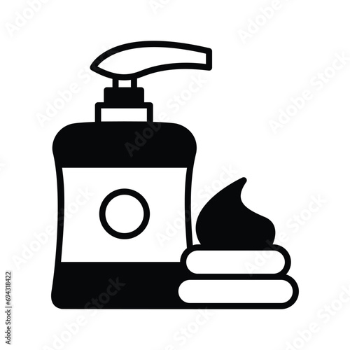 Shaving foam for smooth skin, shaving foam bottle vector design