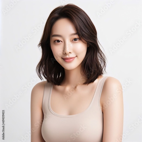 Beautiful Asian (Korean) women for advertisements of beauty, beauty or hair care, etc.
