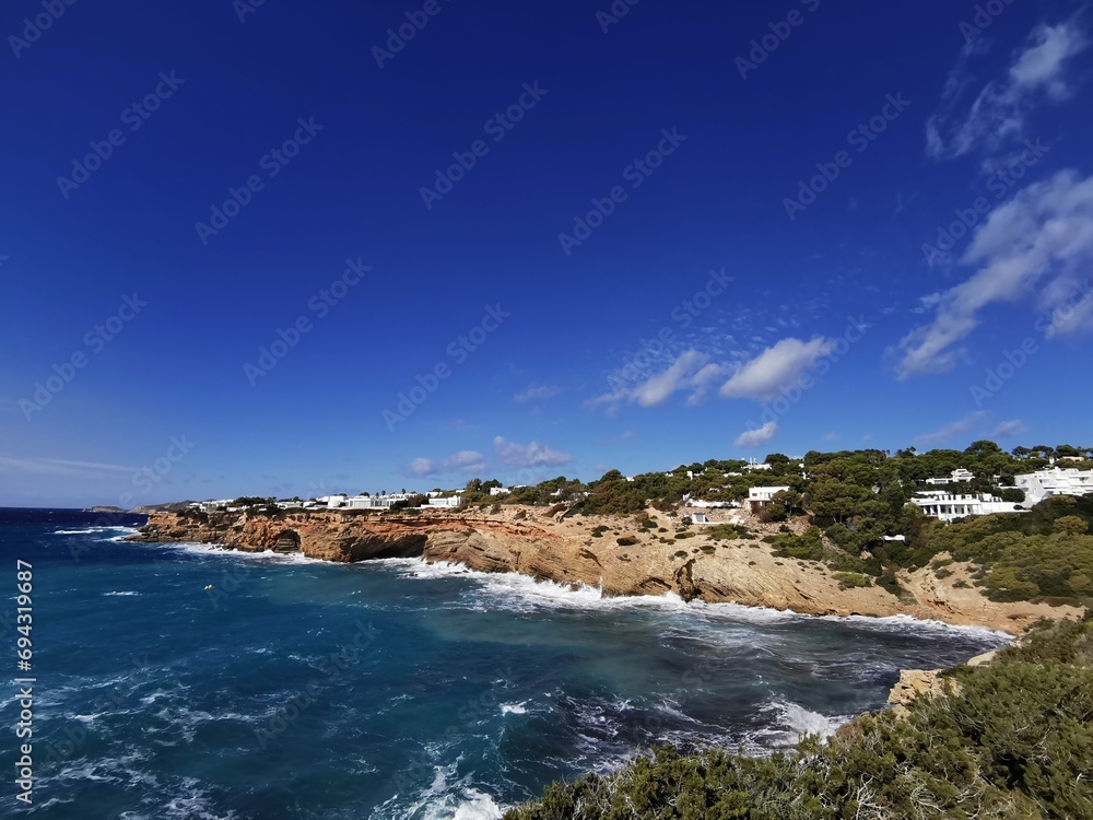 Rocky coastline in Ibiza
