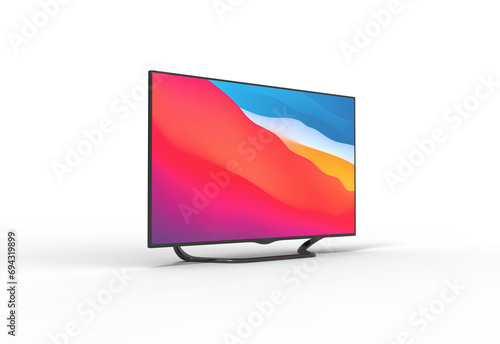 android tv angle view with shadow 3d render