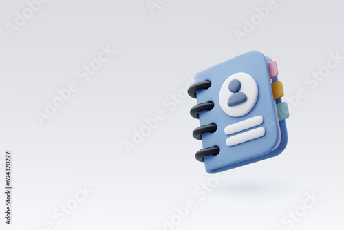 3d Vector Contacts book, Phone book or address book, Contact information, Business partners. Office and Business concept.