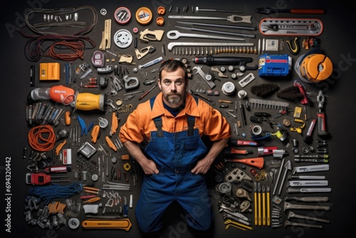 Plumber whith tools photo