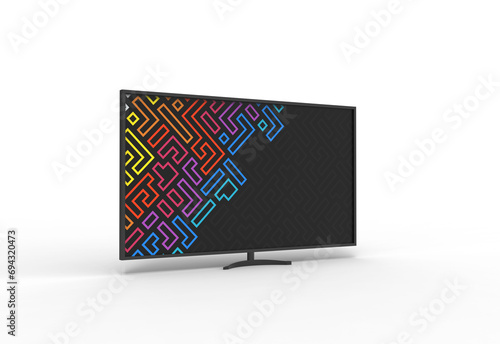 oled tv angle view with shadow 3d render