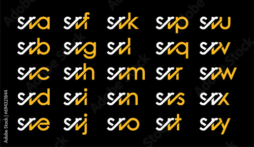 SRA, SRB, SRC, SRD, SRE, SRF, SRG, SRH, SRI, SRJ, SRK, SRL, SRM, SRN, SRO, SRP, SRQ, SRR, SRS, SRT, SRU, SRV, SRW, SRX, SRY Letter Initial Logo Design Template Vector Illustration