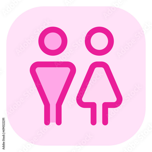 Editable couple, unisex restroom vector icon. Part of a big icon set family. Perfect for web and app interfaces, presentations, infographics, etc
