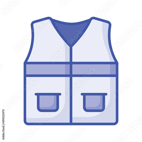 An icon of safety jacket in modern style, protective jacket, construction vest