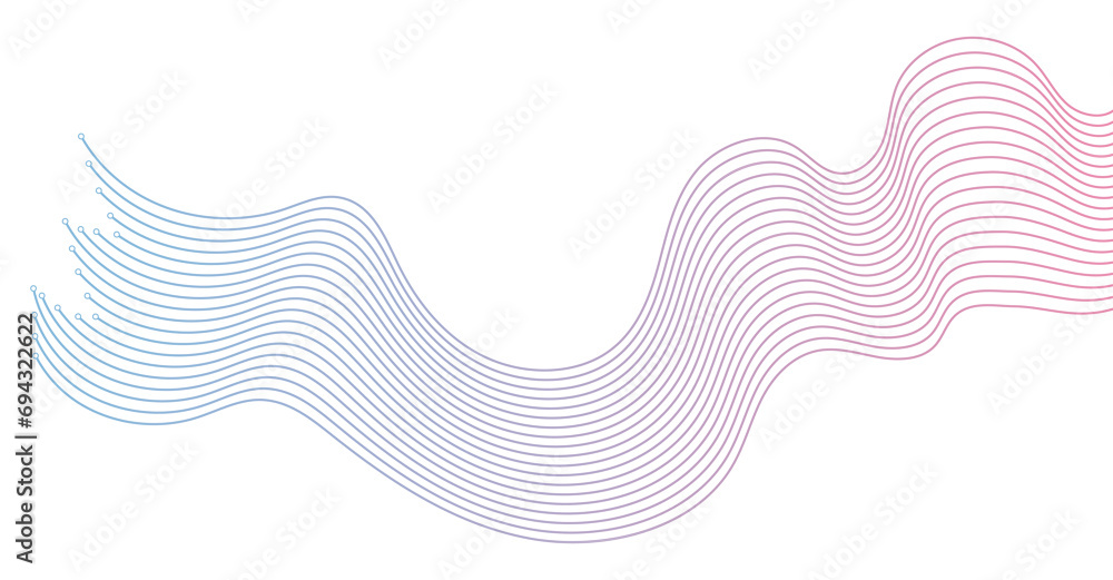 Abstract wavy lines background element. Suitable for AI, tech, network, science, digital technology theme - obrazy, fototapety, plakaty 