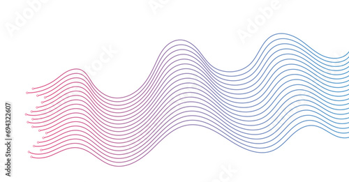 Abstract wavy lines background element. Suitable for AI, tech, network, science, digital technology theme