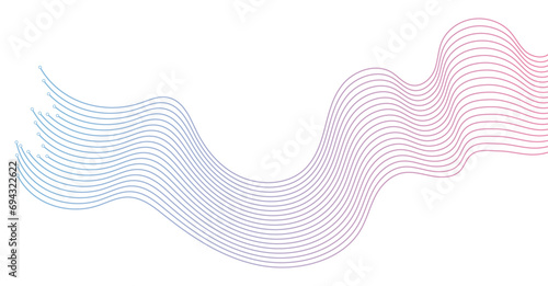 Abstract wavy lines background element. Suitable for AI, tech, network, science, digital technology theme photo