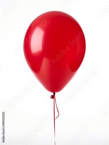 A red balloon on a neutral background.