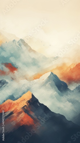 Mountains landscape . Vertical background