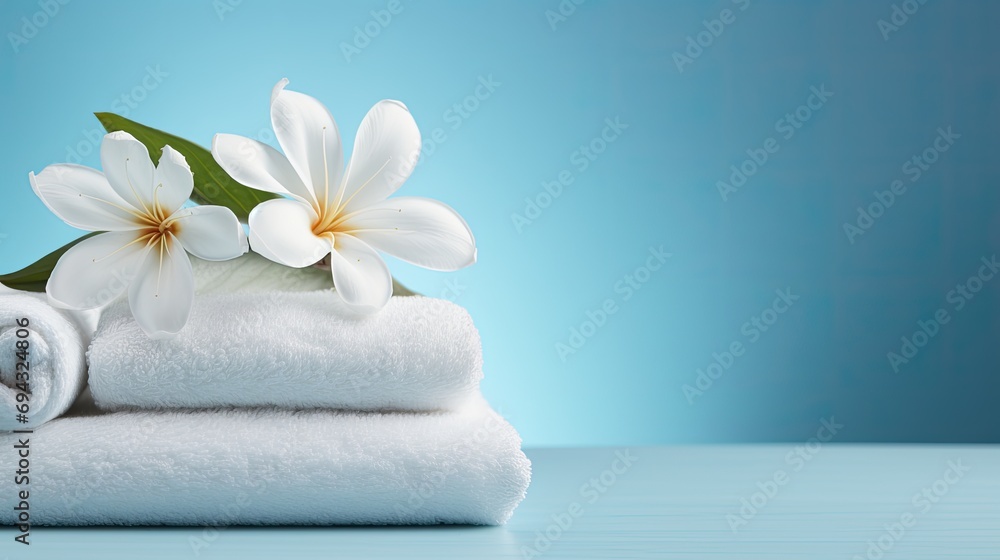 zen flowers and white towels - spa/wellness backdrop-background zen flowers and white towels - spa/wellness backdrop-background