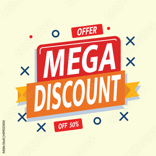 Modern Mega Discount Vector Illustration