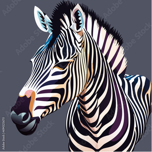 Zebra. Illustration. Zebra in natural grass habitat  Kenya National Park. Nature wildlife scene  Africa. International Zebra Day. January 31. 2024.