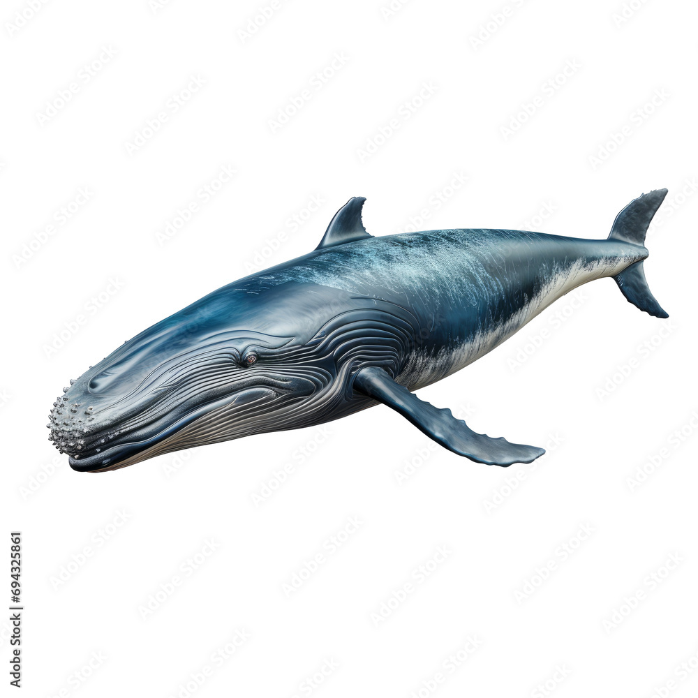 Fototapeta premium blue whale on transparent background