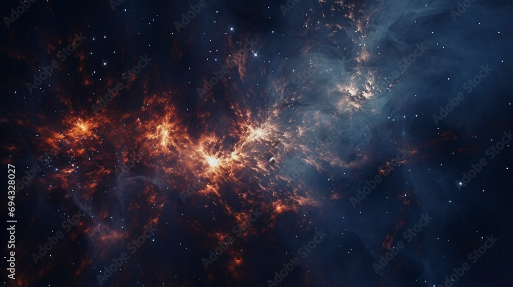 Obraz premium Interstellar Beauty: Enchanting Vistas Beyond the Stars, generative ai