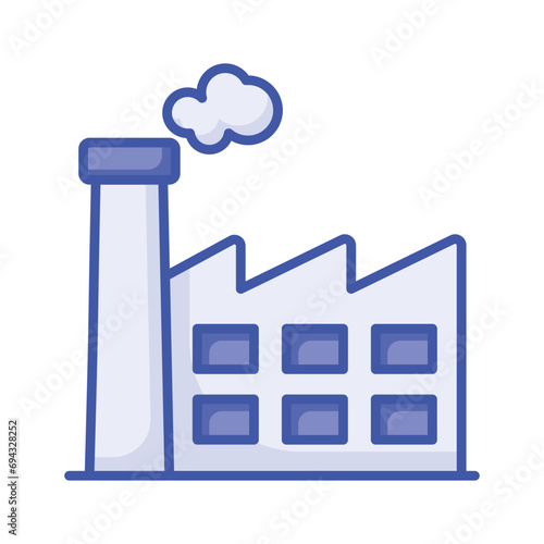 Manufacturing Plant, building with chimney showing concept icon of power plant or industry vector