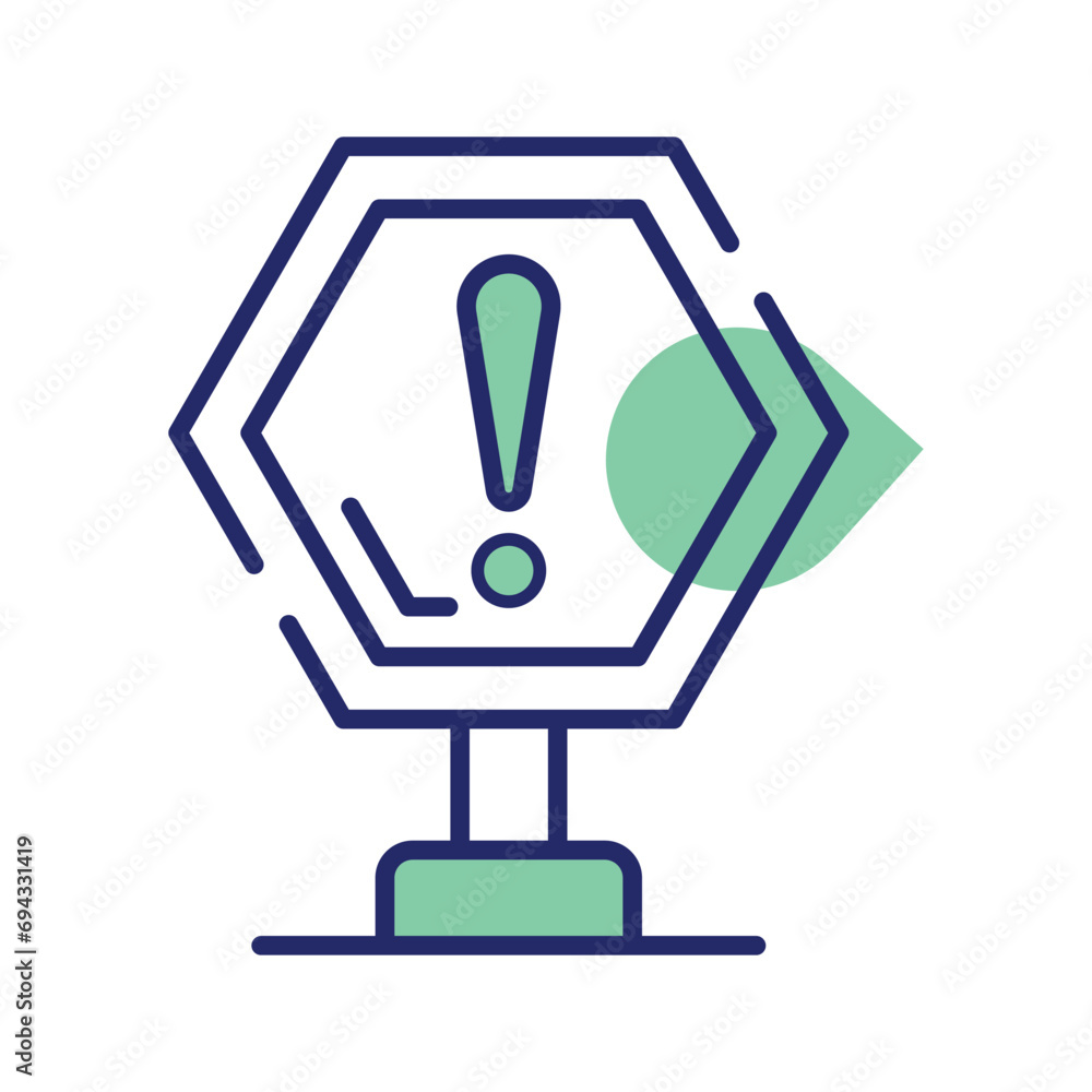 Trendy icon of Alert sign board vector design isolated on white background Trendy icon of Alert sign board vector design isolated on white background