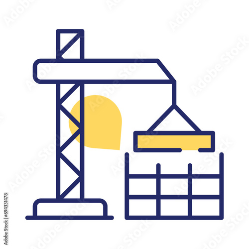 A well designed icon of construction crane, crane hook up for premium use