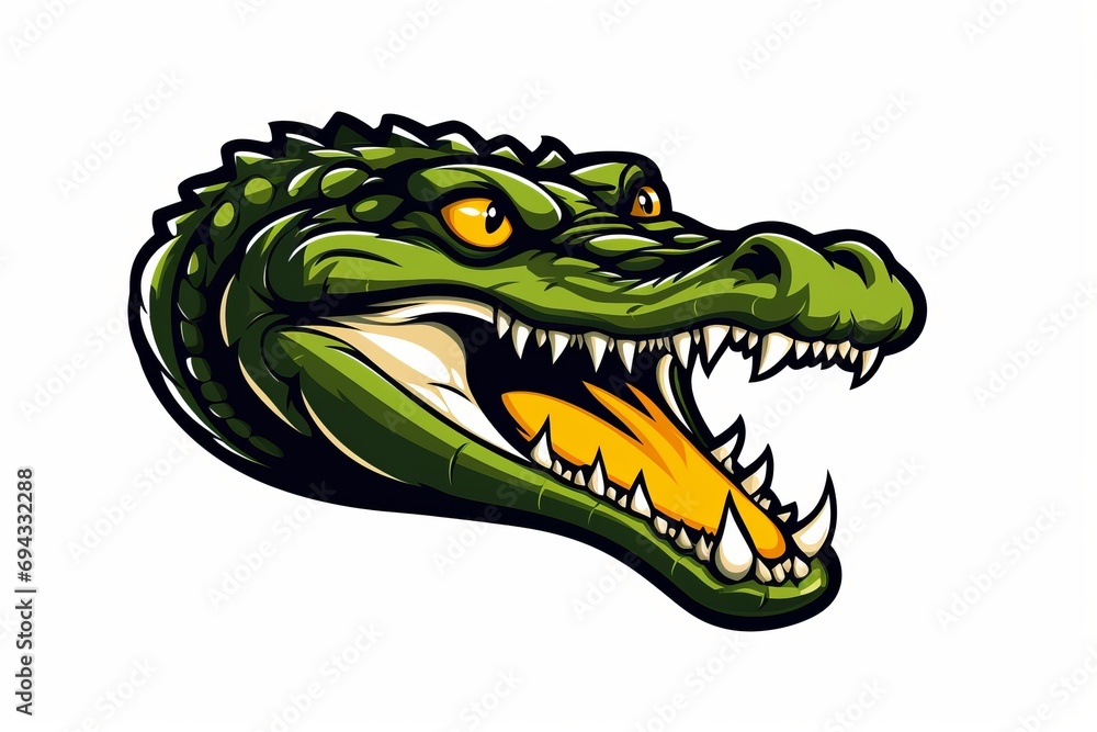Green crocodile logo isolated on white background
Green crocodile logo isolated on white background