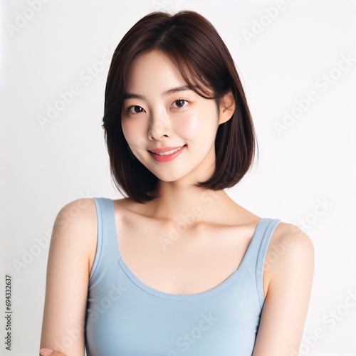 Beauty image of a beautiful Asian woman(Can be used for skin care, beauty, clothing, hairdressing and other advertisements) 