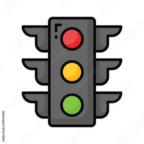 Beautifully designed vector of traffic signals, traffic lights icon