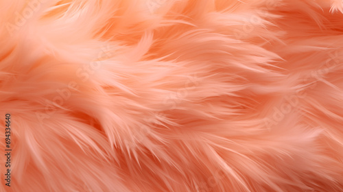 An abstract background of fluffy peach fuzz feathers delicate and dreamy texture, Color of the year 2024