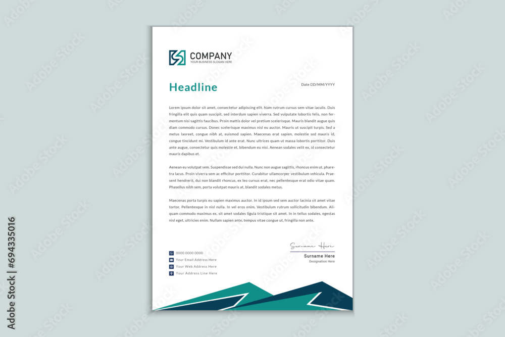 Creative & clean business style print ready letterhead design Creative & clean business style print ready letterhead design
