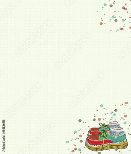 Fashion handbags artwork art line colorful shoes illustration painting board