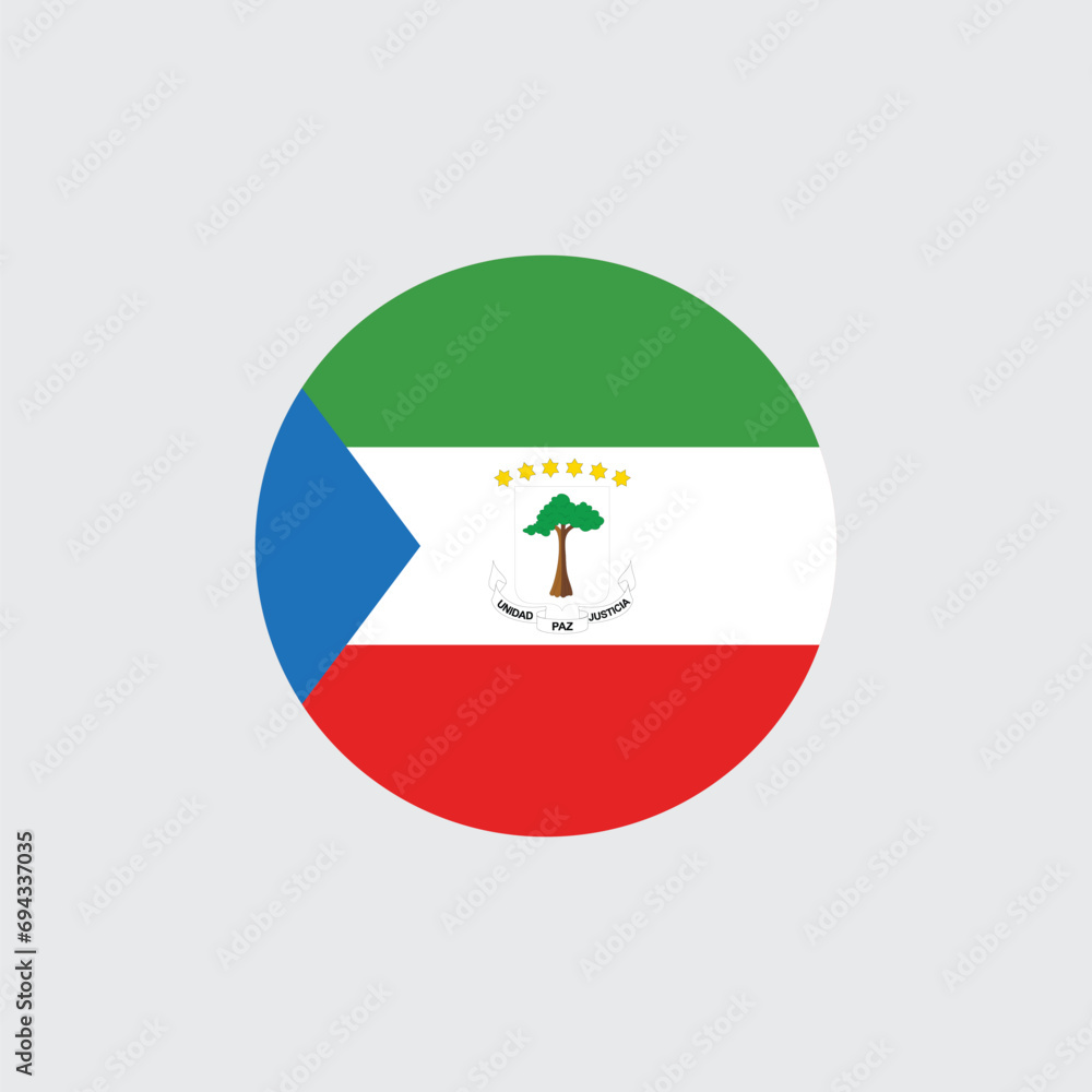 Equatorial Guinea flag round icon, badge or button. National symbol of Equatorial Guinea. Vector illustration. Equatorial Guinea flag round icon, badge or button. National symbol of Equatorial Guinea. Vector illustration.