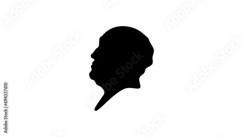 Jeremy Bentham, black isolated silhouette photo