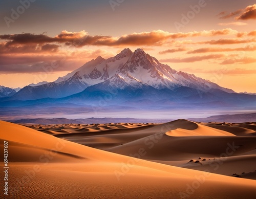 Desert with mountains in the background