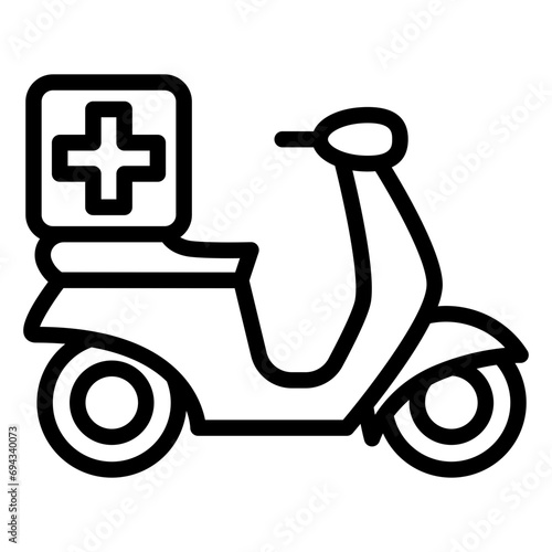 pharmacy delivery black outline icon, related to medical service web and app development