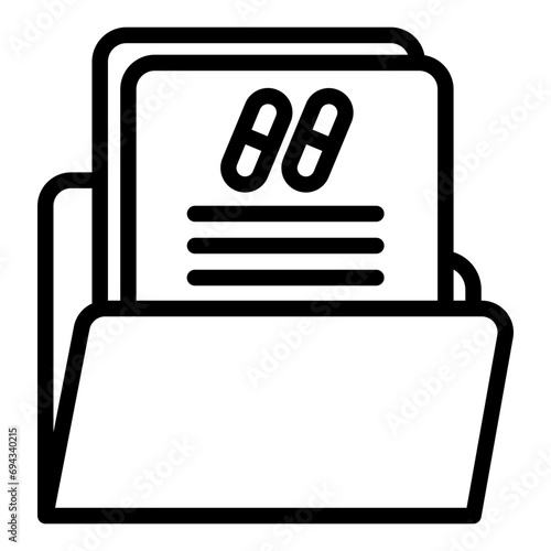 medical transcription black outline icon, related to medical service web and app development