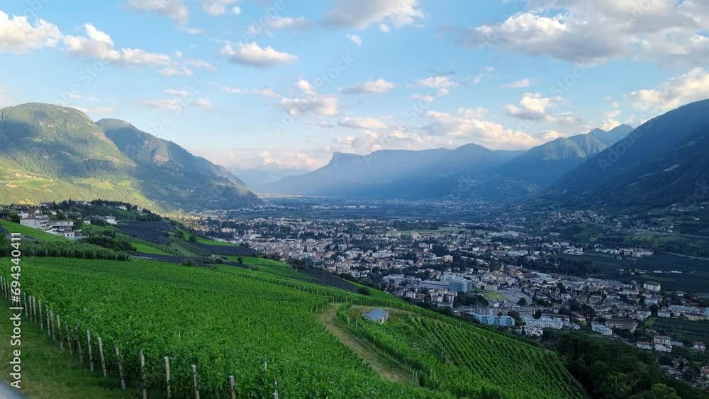 View over Meran South Tyrol Italy from Village Tyrol. View over Meran South Tyrol Italy from Village Tyrol.