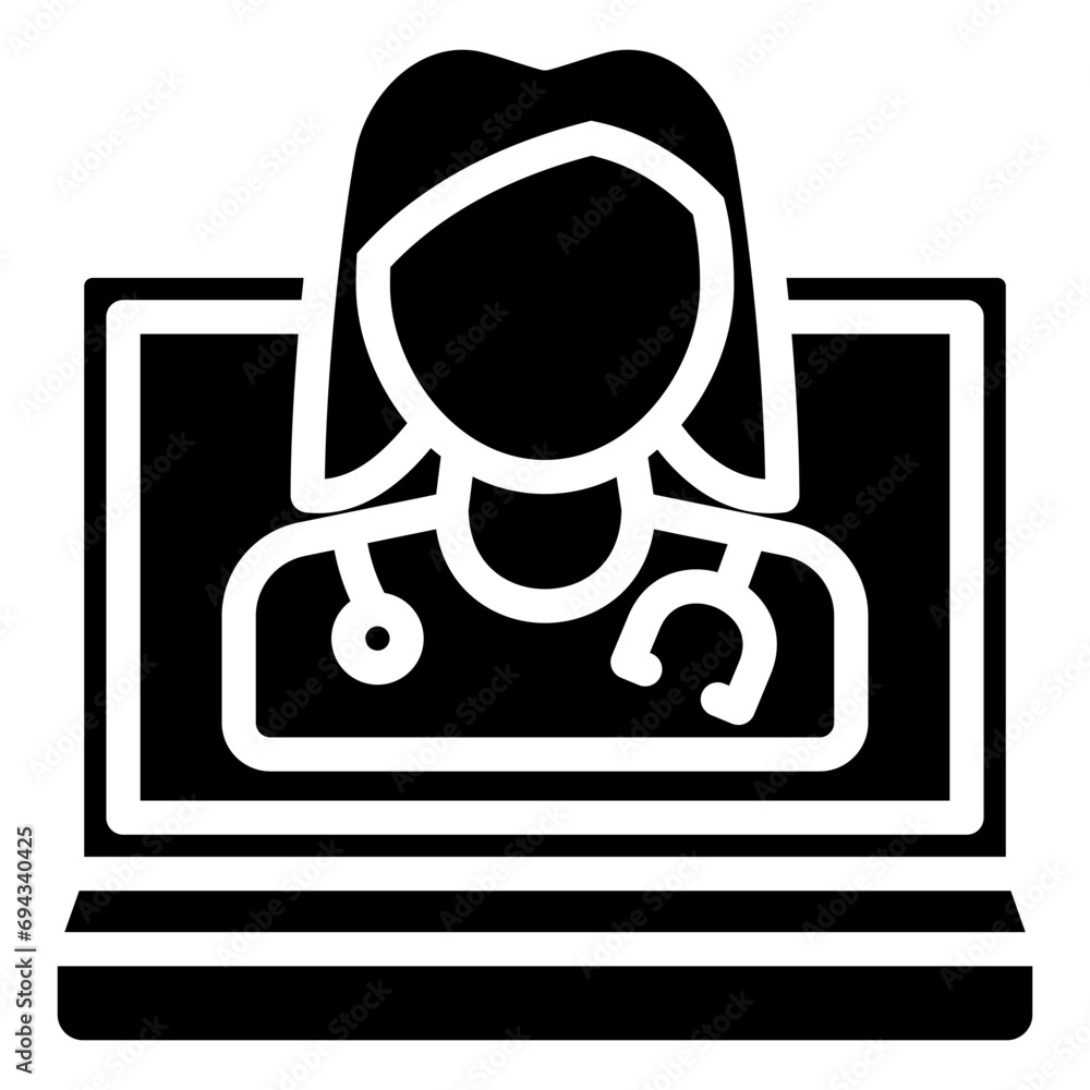 telemedicine glyph icon, related for medical service web and app development telemedicine glyph icon, related for medical service web and app development