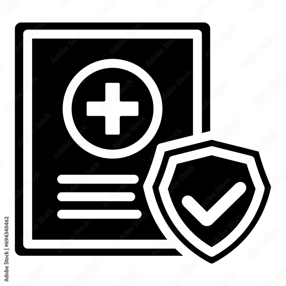 Obraz premium health insurance glyph icon, related for medical service web and app development