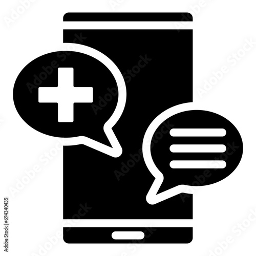 telemedicine glyph icon, related for medical service web and app development