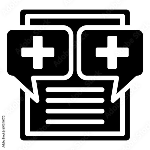 second opinion glyph icon, related for medical service web and app development