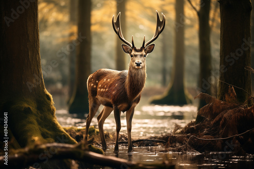 Deer on a background of wild nature