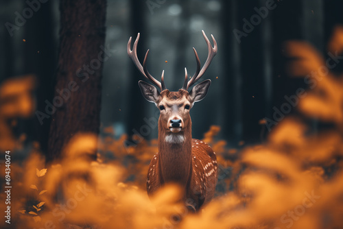 Deer on a background of wild nature © Olivia
