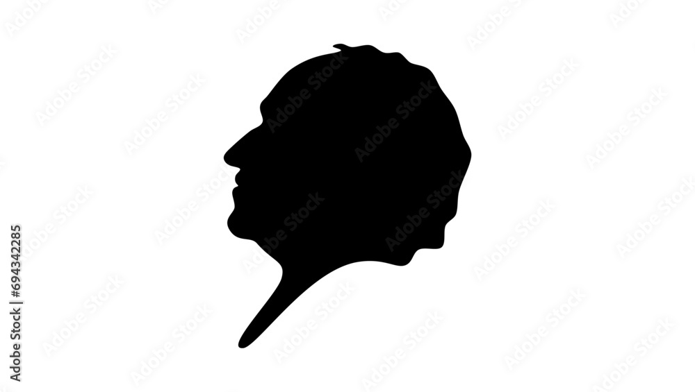Martin Van Buren, black isolated silhouette