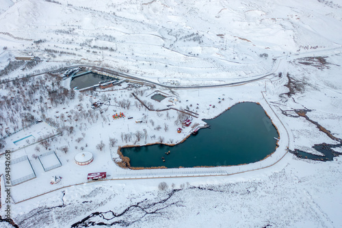 Winter view of Ekşisu Recreation Area in Erzincan Province photo