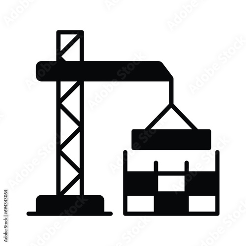 A well designed icon of construction crane, crane hook up for premium use