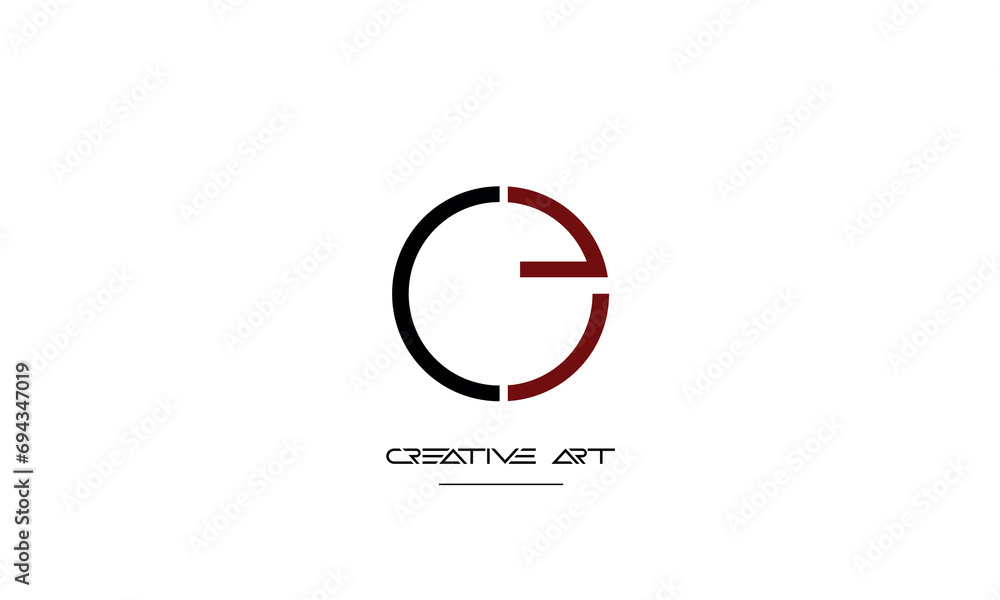 CE, EC, C, E abstract letters logo monogram CE, EC, C, E abstract letters logo monogram
