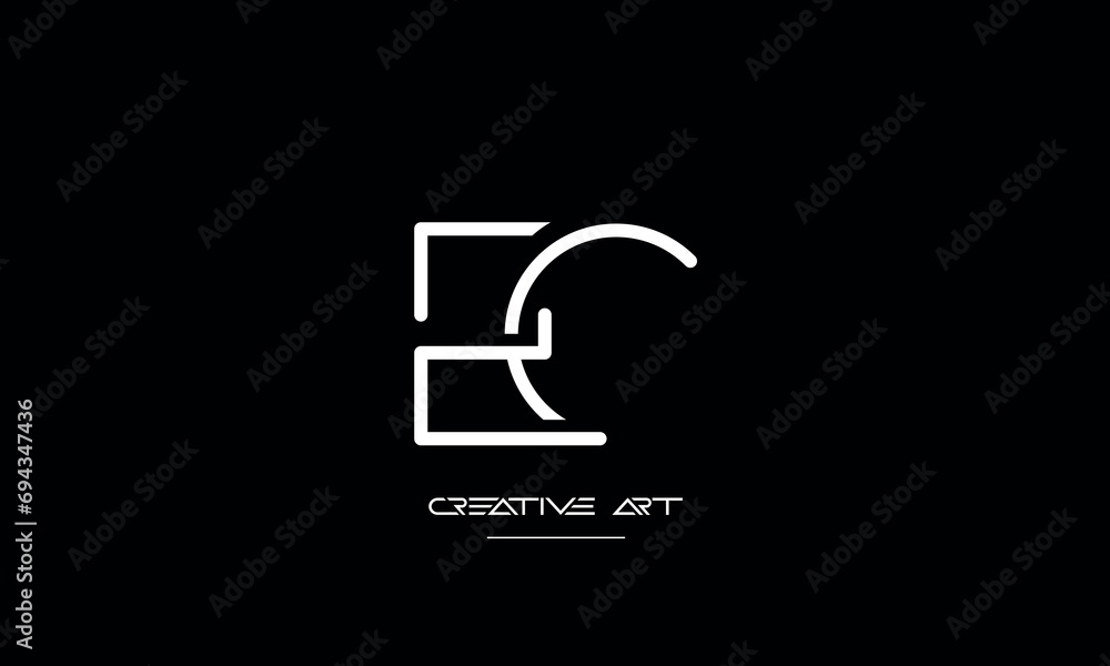 CE, EC, C, E abstract letters logo monogram CE, EC, C, E abstract letters logo monogram