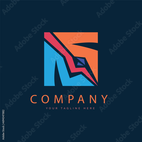 modern shape logo letter NIS template design for brand or company and other photo